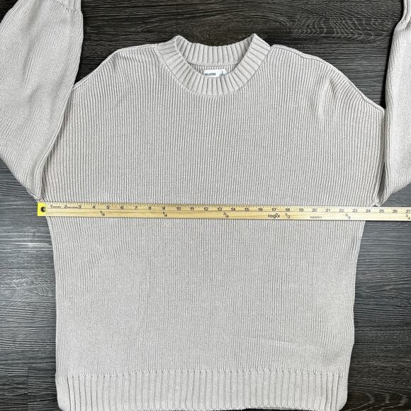 Hollister Sweater Womens Small Knit Crew Neck Oatmeal Pullover Casual Oversized - Picture 7 of 9